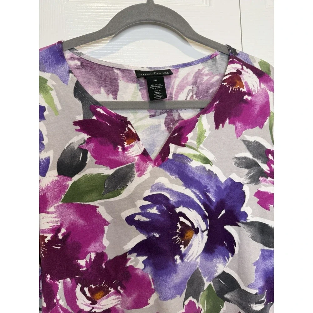 Alfred Dunner Womens Floral Top Size PXL Forest Fairy Indie Romantic Cottagecore - Picture 4 of 9